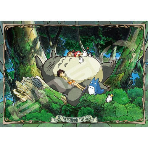 My Neighbor Totoro Jigsaw Puzzle Stained Glass Napping with Totoro (500 pieces) 4970381508449