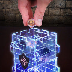 Enhance Tabletop Series LED Dice Tower with Dice Set Clear 0637836624492