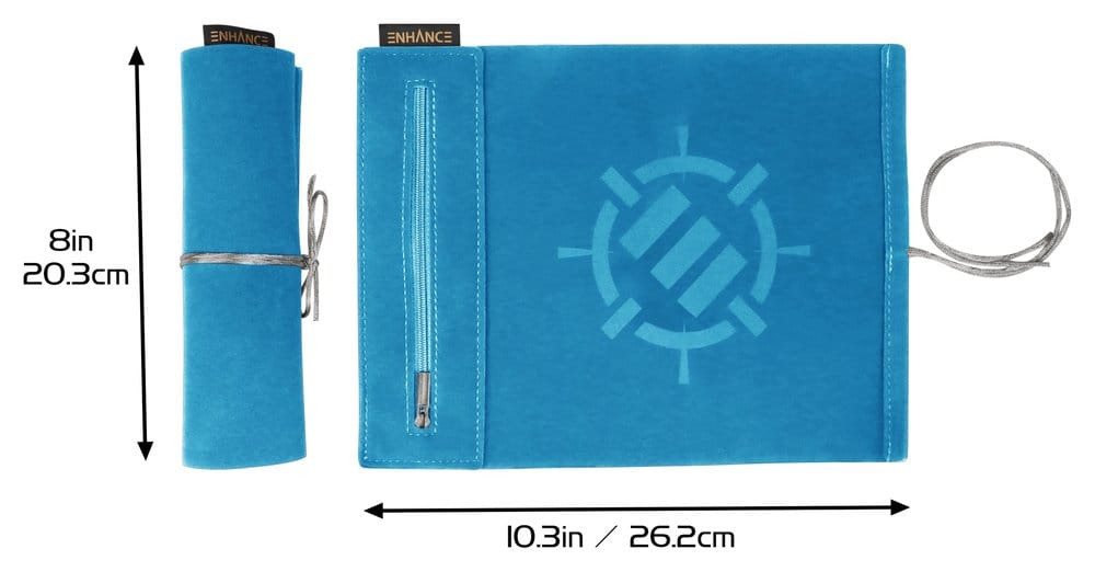 Enhance Tabletop Accessories Roll on a Scroll Dice and Rolling Mat Blue 0637836629954