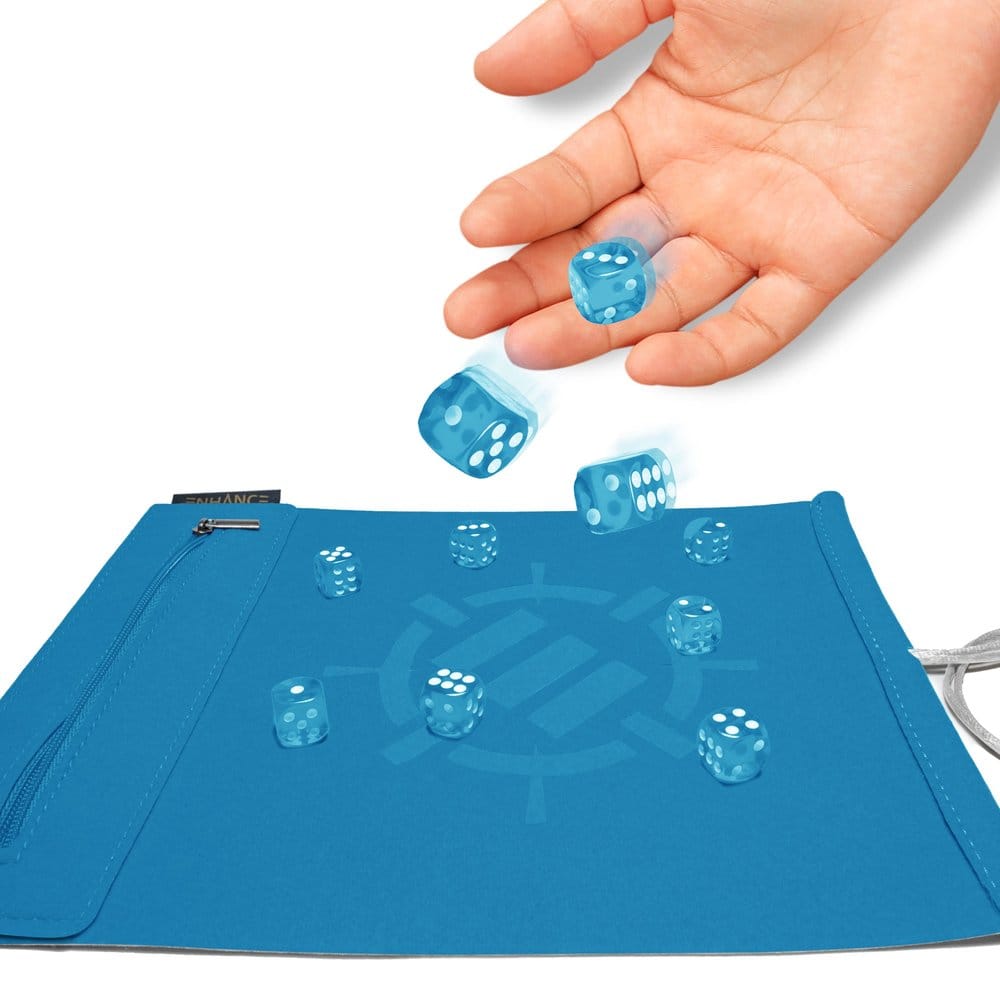 Enhance Tabletop Accessories Roll on a Scroll Dice and Rolling Mat Blue 0637836629954
