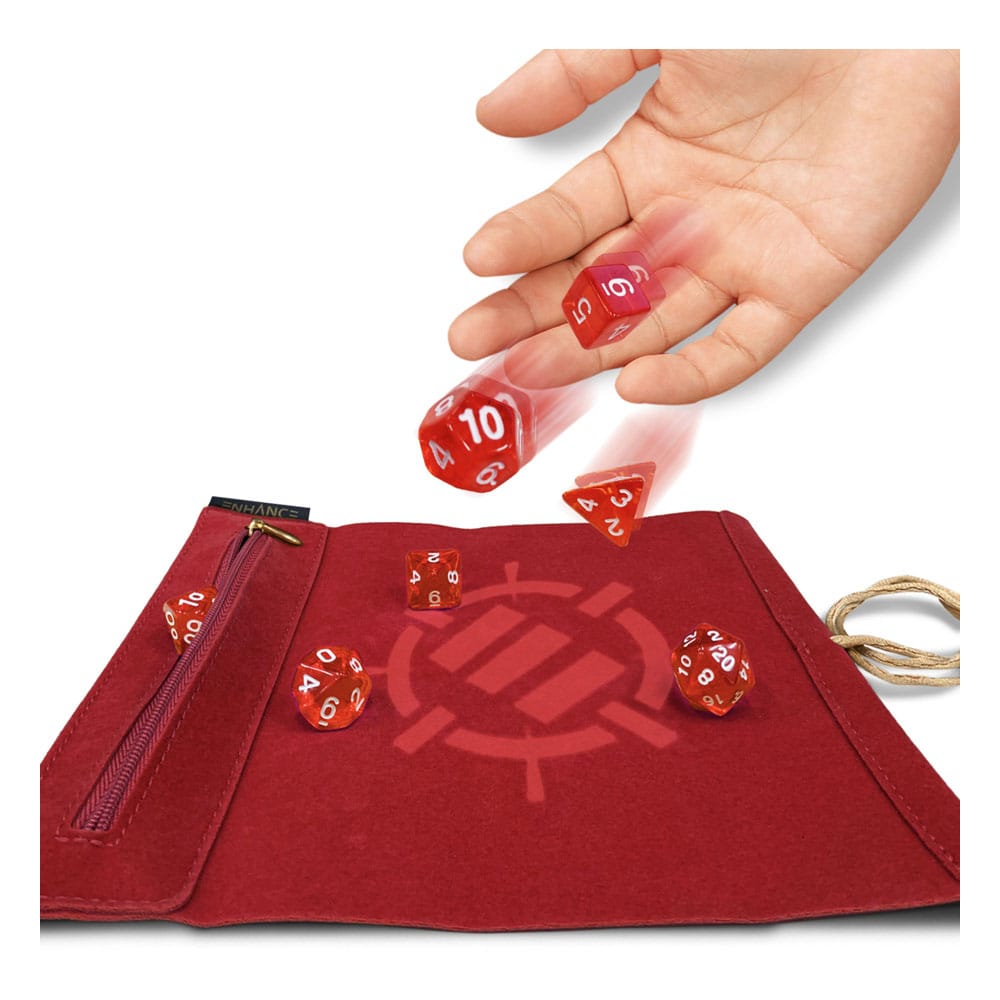 Enhance Tabletop Roll on a Scroll Bag with Dice Red 0637836627295