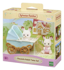 Sylvanian Families: Chocolate Rabbit Twins with Stroller Set 5054131054321