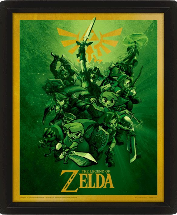 Legend of Zelda Framed 3D Effect Poster Pack Link 26 x 20 cm (3) 5050574861014