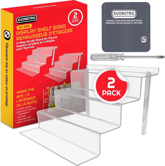Evoretro Acrylic Shelf Riser 2-Pack RS6 3701492102230