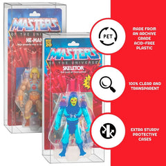 PET Protectors 10-Pack for Masters of the Universe Origins Power Posing (Carded) Box Figures 3701492102308
