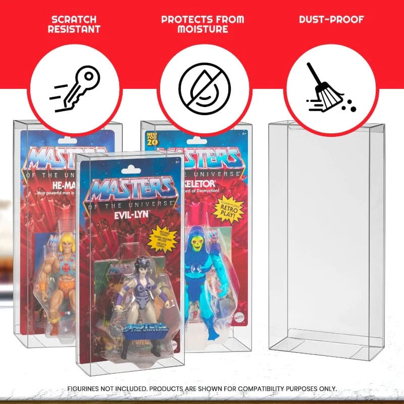 PET Protectors 10-Pack for Masters of the Universe Origins Power Posing (Carded) Box Figures 3701492102308