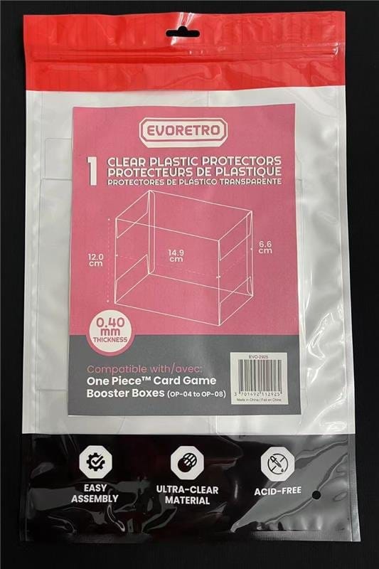 Evoretro PET Protectors 1-Pack for One Piece Card Game Booster Boxes (OP-04 to OP-08) 12 x 6 x 15 cm 3701492112925