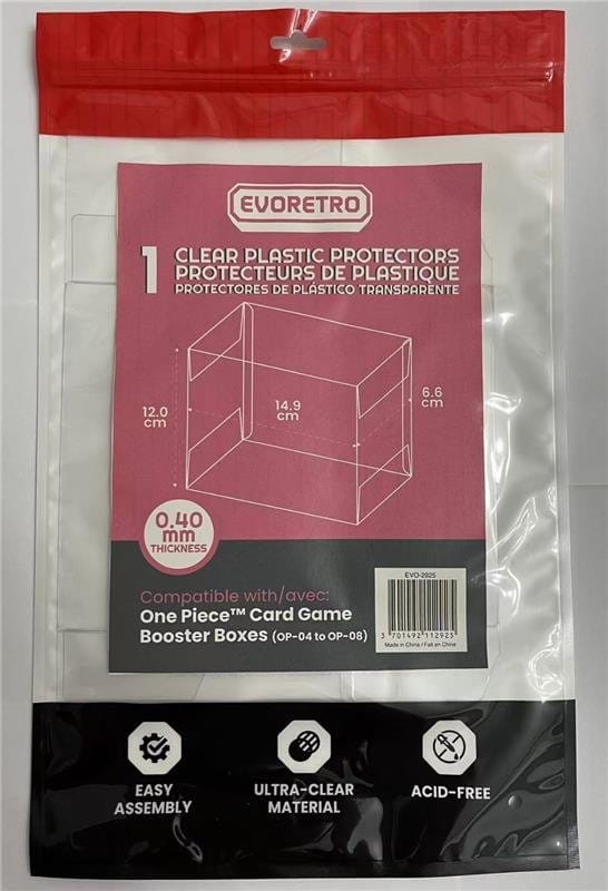 Evoretro PET Protectors 1-Pack for One Piece Card Game Booster Boxes (OP-04 to OP-08) 12 x 6 x 15 cm 3701492112925