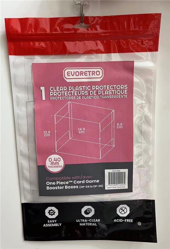 Evoretro PET Protectors 1-Pack for One Piece Card Game Booster Boxes (OP-04 to OP-08) 12 x 6 x 15 cm 3701492112925