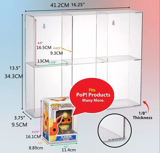 Evoretro Acrylic Display Case for 6 Funko Pops 3701492104951