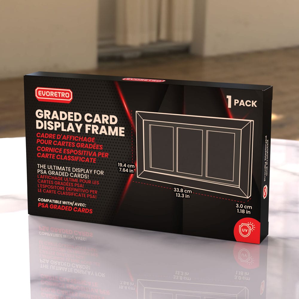 Evoretro Graded Card Display Frame for 3 PSA Graded Cards 3701492105293