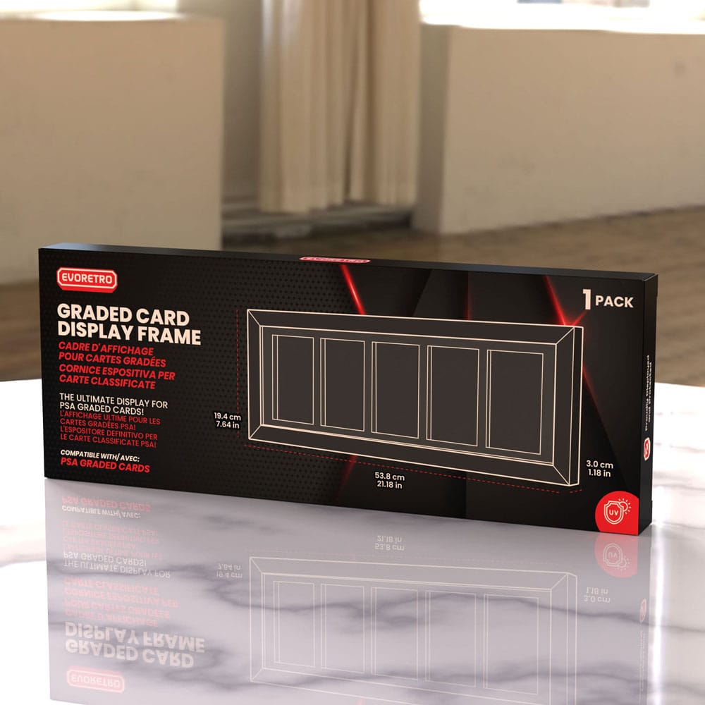 Evoretro Graded Card Display Frame for 5 PSA Graded Cards 3701492109963