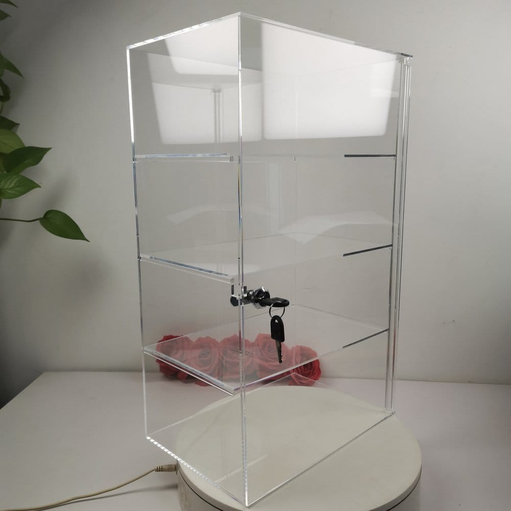 Evoretro 4-Tier Locking Acrylic Tiered Countertop Showcase Display Case 3701492112505