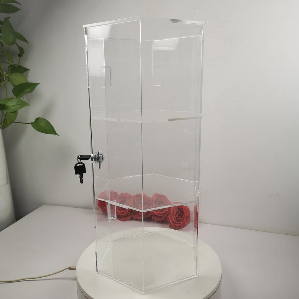Evoretro 3-Tier Locking Acrylic Hexagon Display Tower 3701492112512