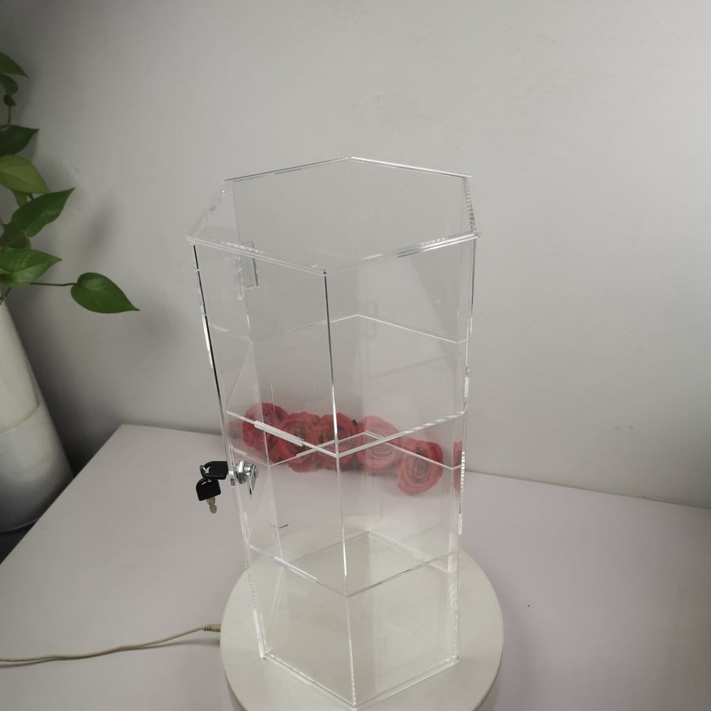Evoretro 3-Tier Locking Acrylic Hexagon Display Tower 3701492112512