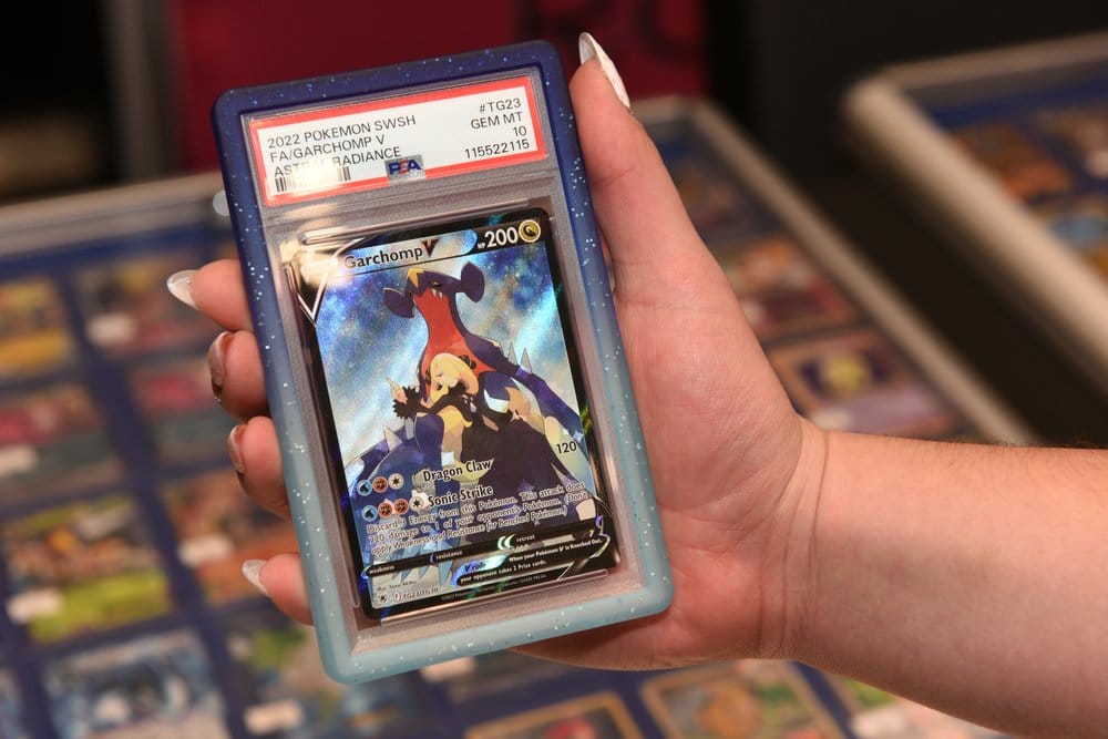 Evoretro Bumper for PSA Graded Card Slab Gradient Light Blue-Dark Blue Glitter 3701492112017