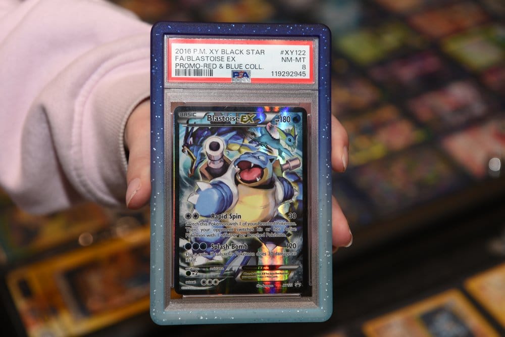 Evoretro Bumper for PSA Graded Card Slab Gradient Light Blue-Dark Blue Glitter 3701492112017