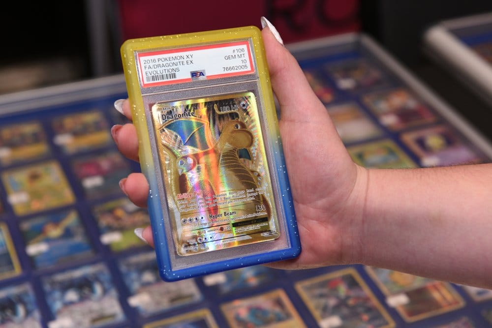 Evoretro Bumper for PSA Graded Card Slab Gradient Yellow-Blue Glitter 3701492111973