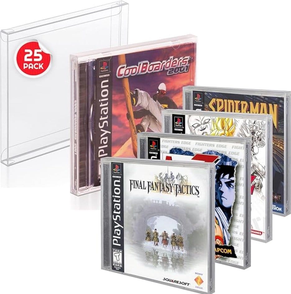 PET Protectors 25-Pack for PS1/Single CD/Dreamcast (Jewel Case) Games 3760265293674