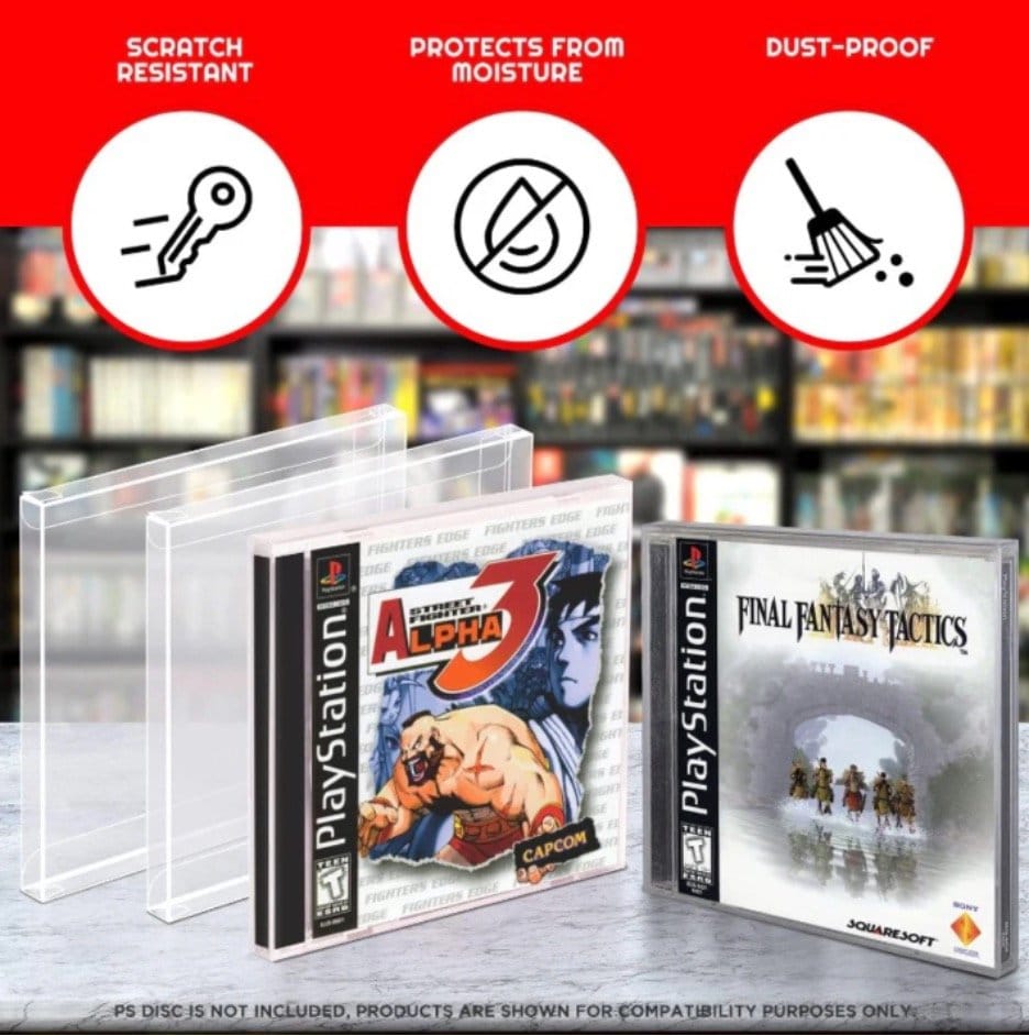 PET Protectors 25-Pack for PS1/Single CD/Dreamcast (Jewel Case) Games 3760265293674
