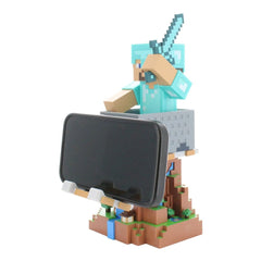 Minecraft Steve in Diamond Armour Cable Guys Controller Holder and Phone Stand 22cm 5060525897252