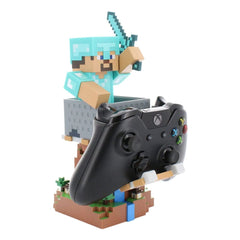Minecraft Steve in Diamond Armour Cable Guys Controller Holder and Phone Stand 22cm 5060525897252