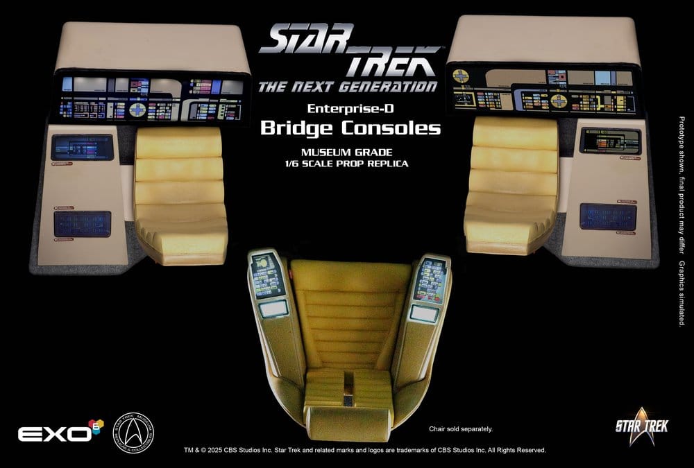 Star Trek: The Next Generation Replica 1/6 Enterprise-D Bridge Consoles Set 0787480716057