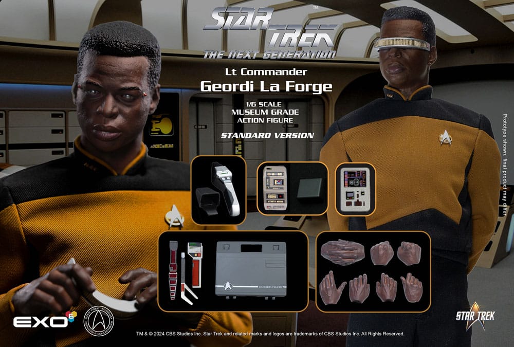 Star Trek: The Next Generation Action Figure 1/6 Lt. Commander Geordi La Forge (Standard Version) 28 cm 0656382716666
