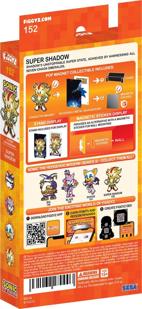 Sonic the Hedgehog (Modern) FiGGYZ Magnet Collectible Super Shadow 11 cm 5061062271512