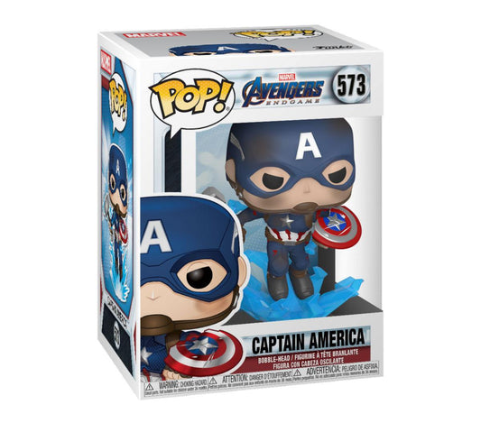 Avengers: Endgame POP! Movies Vinyl Figure Captain America w/Broken Shield & Mjölnir 9 cm 0889698451376