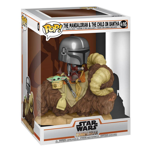 Star Wars The Mandalorian POP! Deluxe Vinyl Figure The Mandalorian on Wantha with Child in Bag 9 cm 0889698523738
