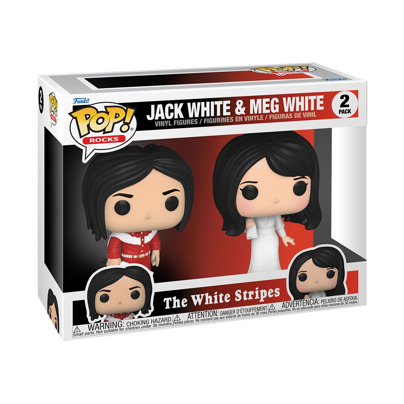 The White Stripes POP! Rocks Vinyl Figures 2-Pack Jack White & Meg White 9 cm 0889698614283