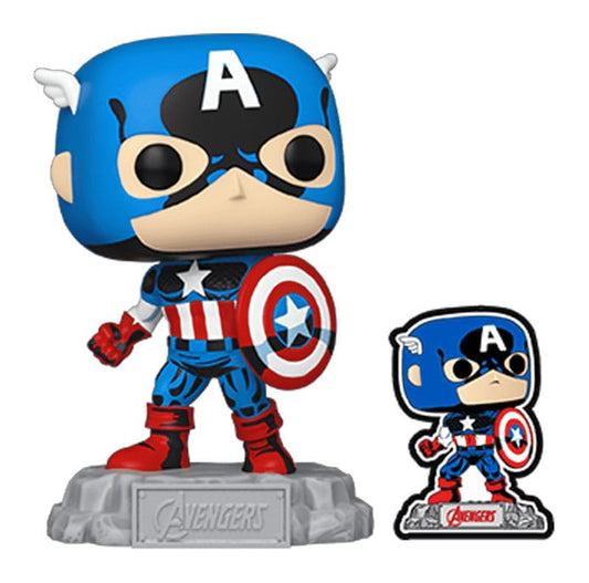 Avengers: Beyond Earth's Mightiest POP! Vinyl Figure Captain America with Pin 9 cm 0889698701280