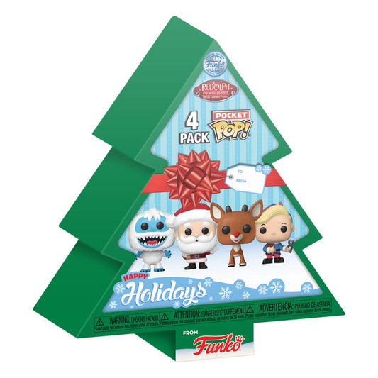Rudolph the Red-Nosed Reindeer Pocket POP! Vinyl Figure 4-Pack Tree Holiday 4 cm 0889698739245