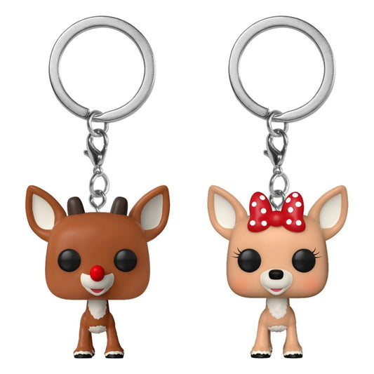 Rudolph the Red-Nosed Reindeer POP! Vinyl Keychain 2-Pack Rudolph & Clarice 4 cm 0889698739252
