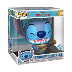 Lilo & Stitch Super Sized Jumbo POP! Games Vinyl Figure Stitch w/Uke 25 cm  0889698767866
