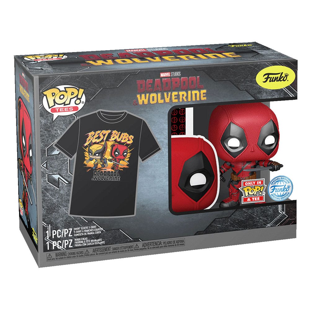 Deadpool POP! & Tee Box Heavy Metal Size L 0889698857628