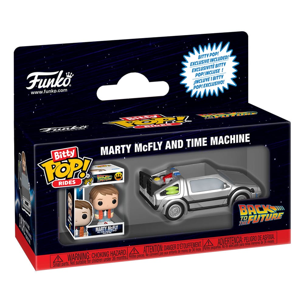 Back to the Future Bitty POP! Rides Vinyl Figure Marty McFly and Time Machine 0889698855211