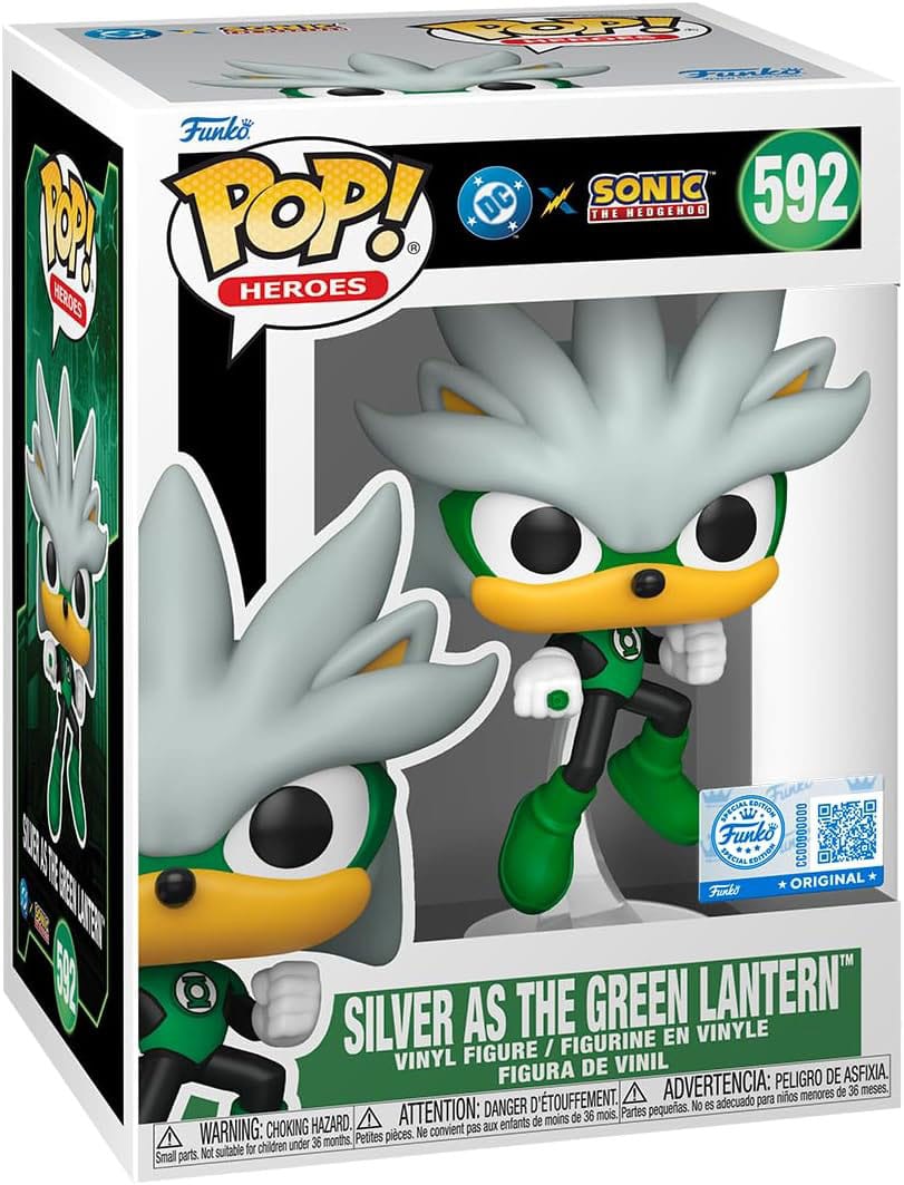 DC's Justice League and Sonic the Hedgehog POP! Movies Vinyl Figures Silver/GL 9 cm 0889698889049