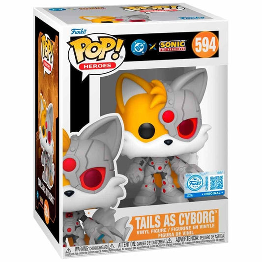DC x Sonic the Hedgehog POP! Heroes Vinyl Figure Tails as Cyborg 9 cm 0889698889063