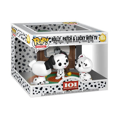 One Hundred and One Dalmatians POP Moment Vinyl Figures Rolly, Patch & Lucky with TV 9 cm 0889698902601