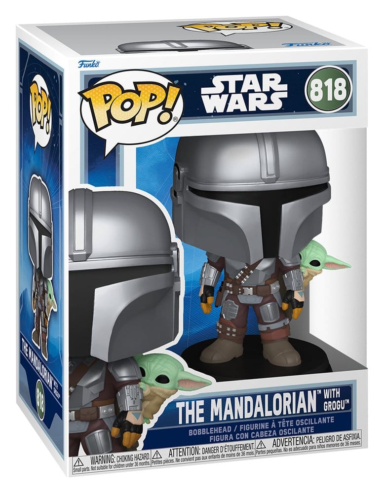 Star Wars: The Mandalorian and Grogu POP! Vinyl Bobblehead Figure The Mandalorian with Grogu 9 cm 0889698904438