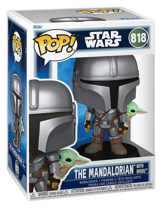 Star Wars: The Mandalorian and Grogu POP! Vinyl Bobblehead Figure The Mandalorian with Grogu 9 cm 0889698904438