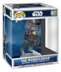 Star Wars: The Mandalorian and Grogu POP! Rides Deluxe Vinyl Bobblehead Figure The Mandalorian with Grogu in Imperial Remnant AT-RT 9 cm 0889698908122