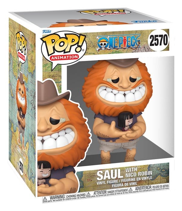 One Piece Super Sized POP! Animation Vinyl Figure Saul w/ Nico Robin 15 cm 0889698941556