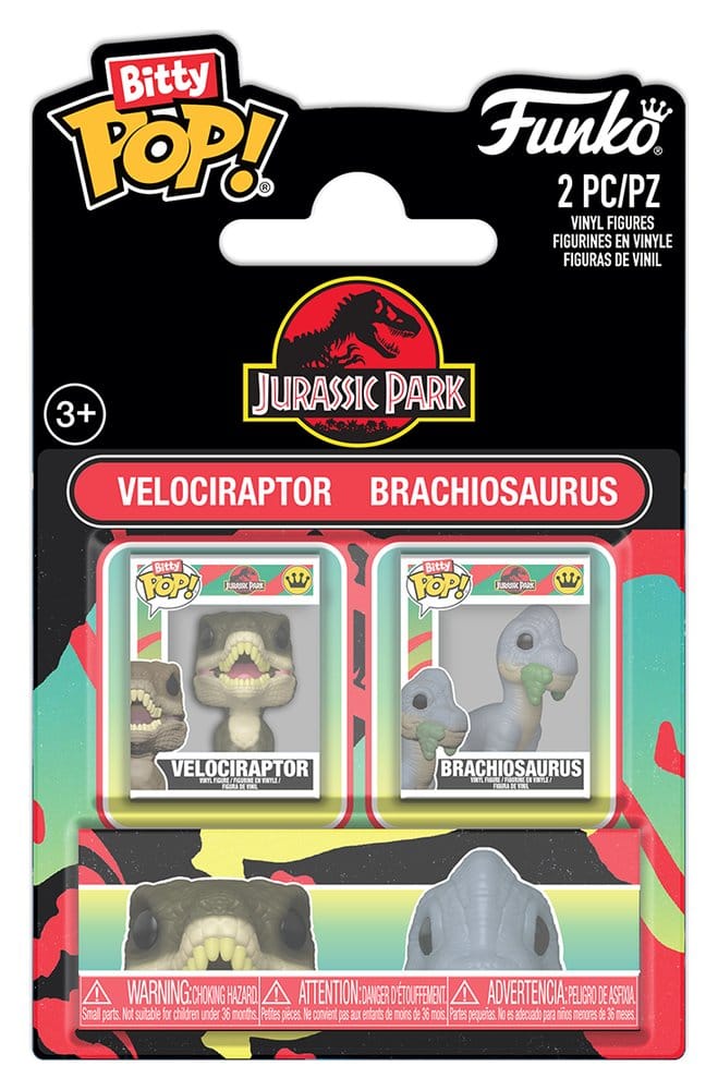 Jurassic Park Bitty POP! Vinyl Figure 2-Pack Velociraptor & Brachiosaurus 2 cm 0889698941990