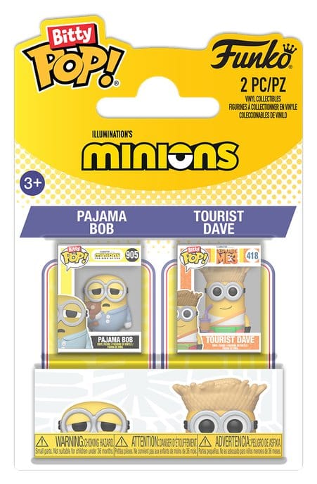 Minions Bitty POP! Vinyl Figures 2-Pack Pajama Bob & Tourist Dave 2 cm 0889698942232
