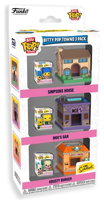 The Simpsons Bitty POP! Towns Vinyl Figure 3-Pack Springfield 0889698951074