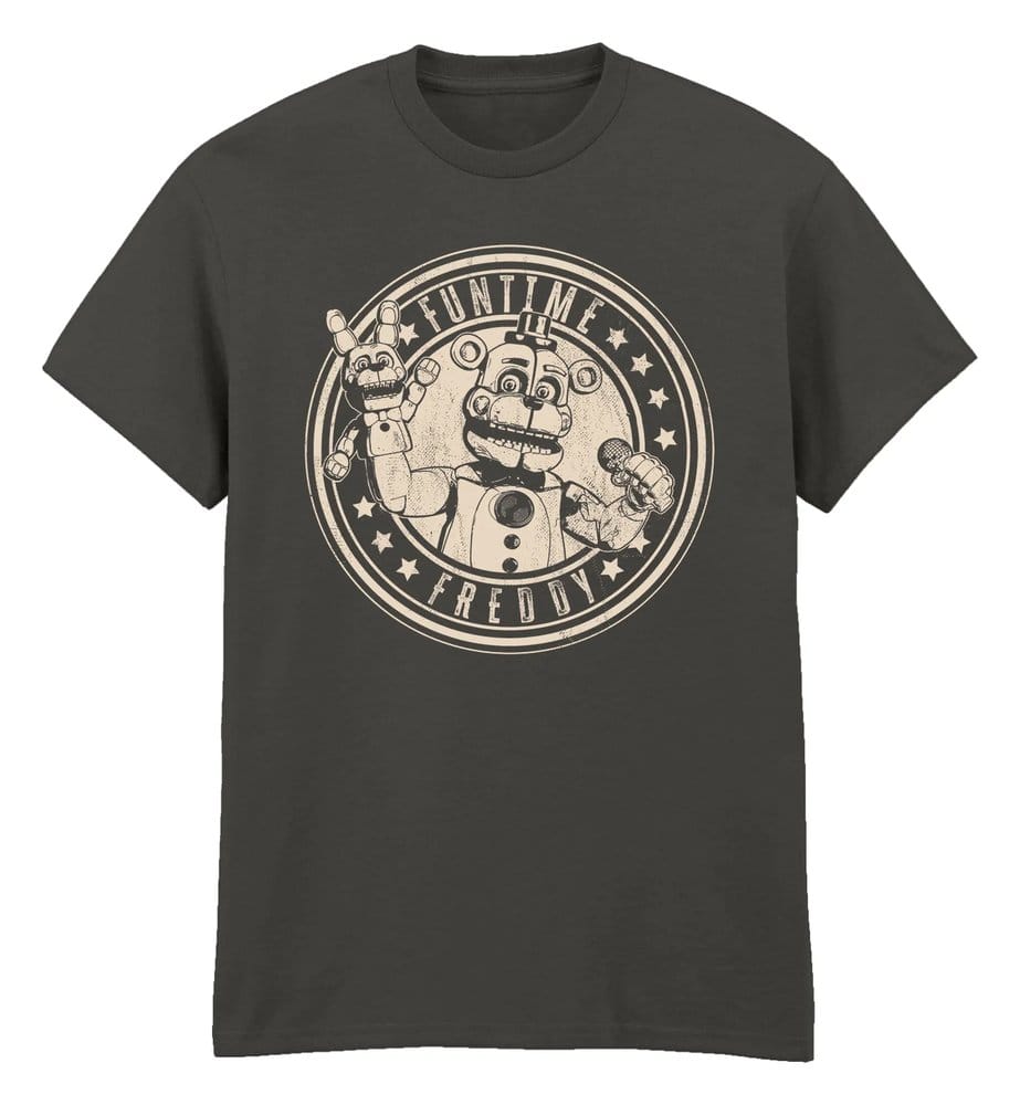 Five Nights at Freddy’s T-Shirt Funtime Freddy Distress Charcoal Size S 5056811579681