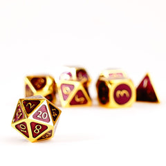 FanRoll  Dice Set Gold with Purple Enamel (7) 0680599383274